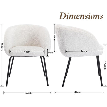 Moderner Loungesessel mit Kunstfell & Metallbeinen - Weiß