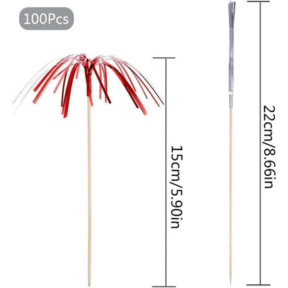 Cocktail Deko Party Dekoration 100x Feuerwerk Glitzerpalmen