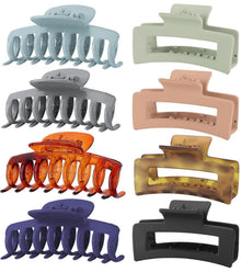 8er Set Große Haarklammern 8cm für dickes Haar - Muster C