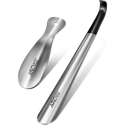 NINEMAX Schuhlöffel Metall 42cm 19cm 2er Pack Edelstahl