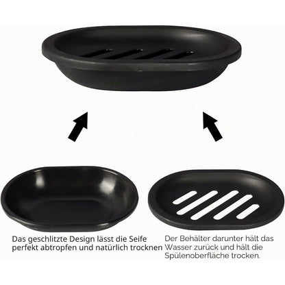Seifenschale 2er-Pack Schwarz – Trocken & Hygienisch