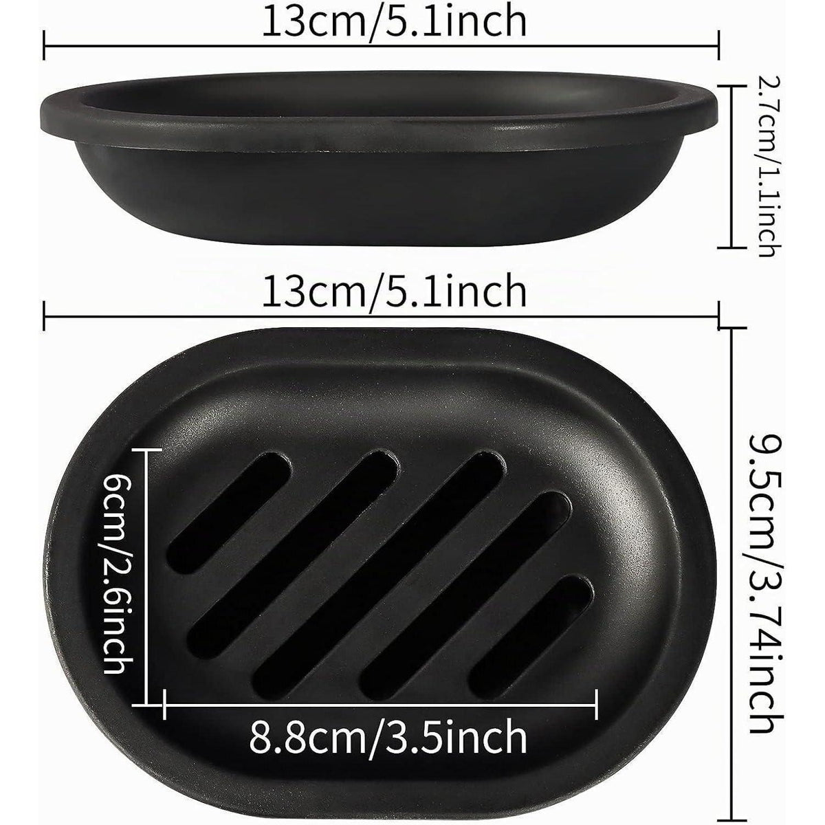 Seifenschale 2er-Pack Schwarz – Trocken & Hygienisch