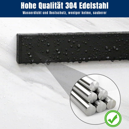 Magnetleiste Messer 40cm Edelstahl schwarz Haken selbstklebend