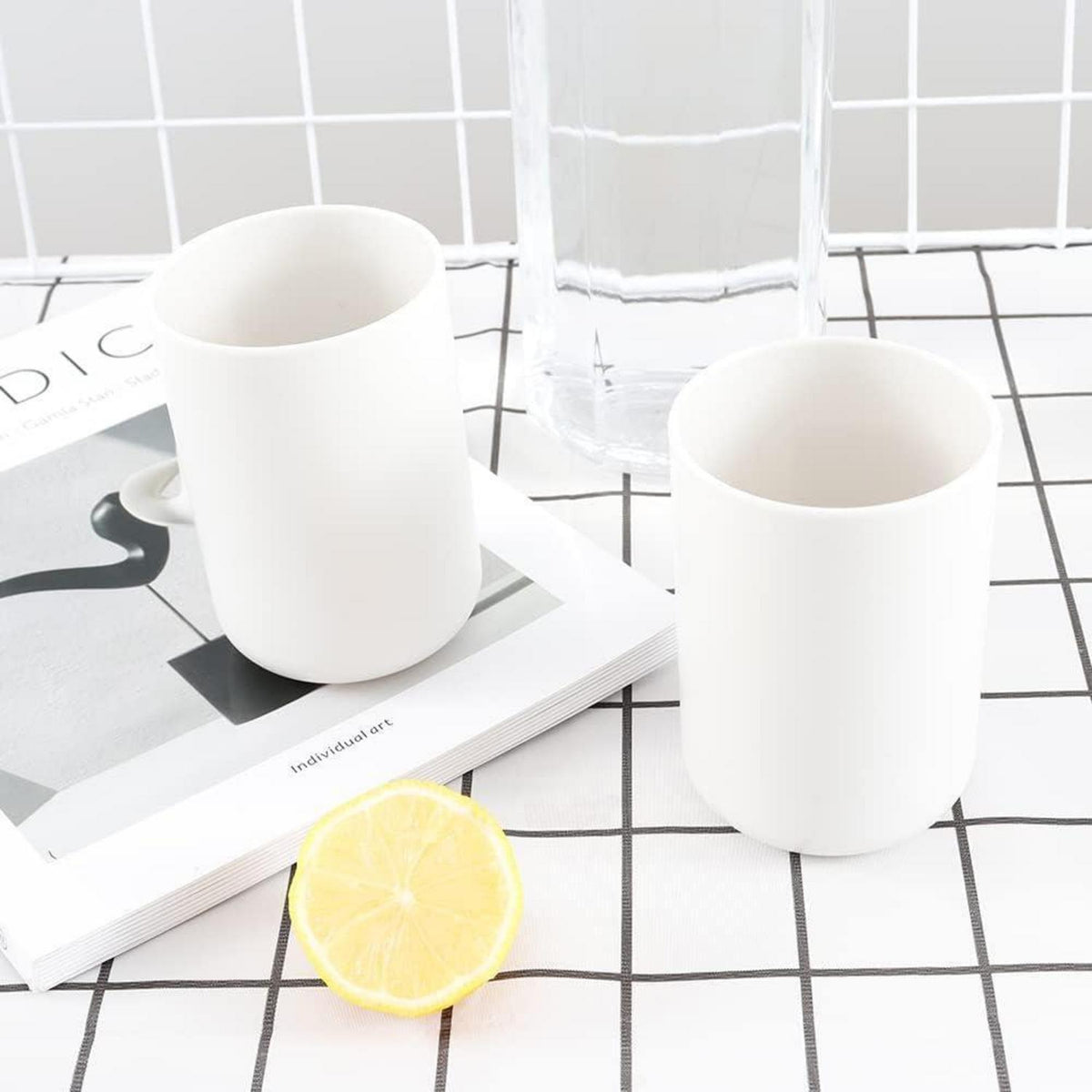 2x Zahnbürstenhalter Weiß - Badezimmer Organizer