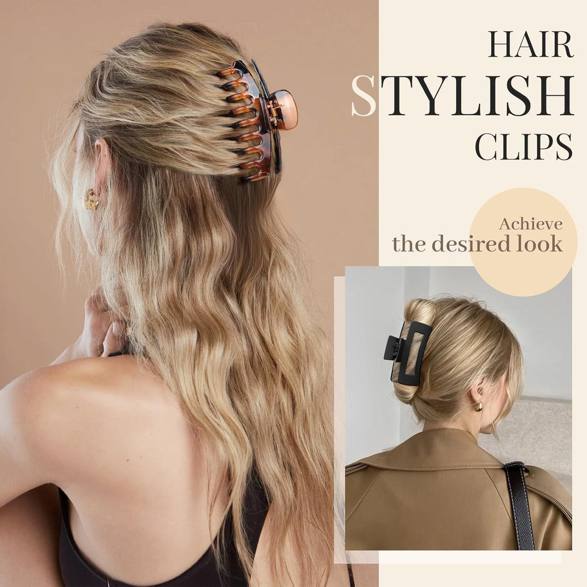 8er Set Große Haarspangen für Dickes Haar Rutschfestes Haarstyling
