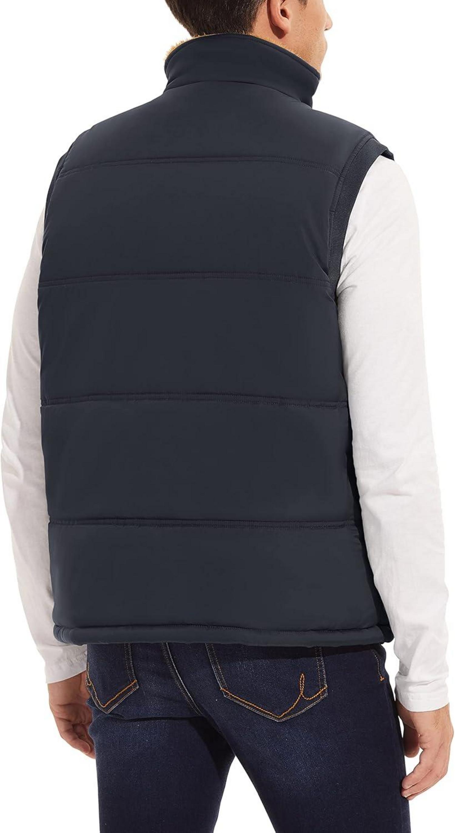 Herren Winterweste Gefüttert Outdoor Fleeceweste Ärmellos Thermo Anglerweste