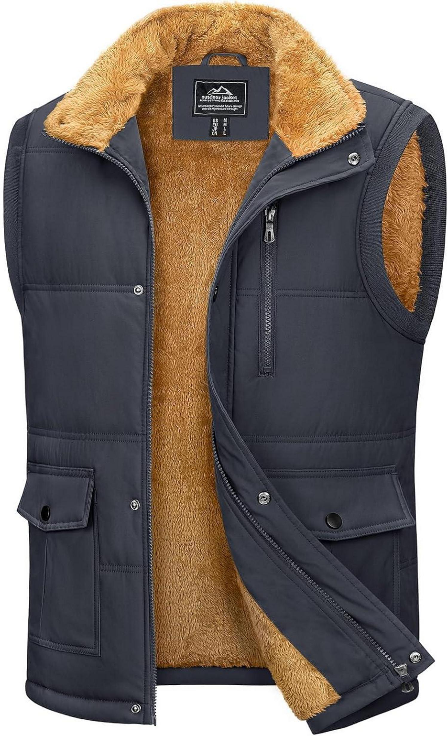 Outdoor Winterweste Gefüttert Fleece Ärmellos Thermo Stehkragen