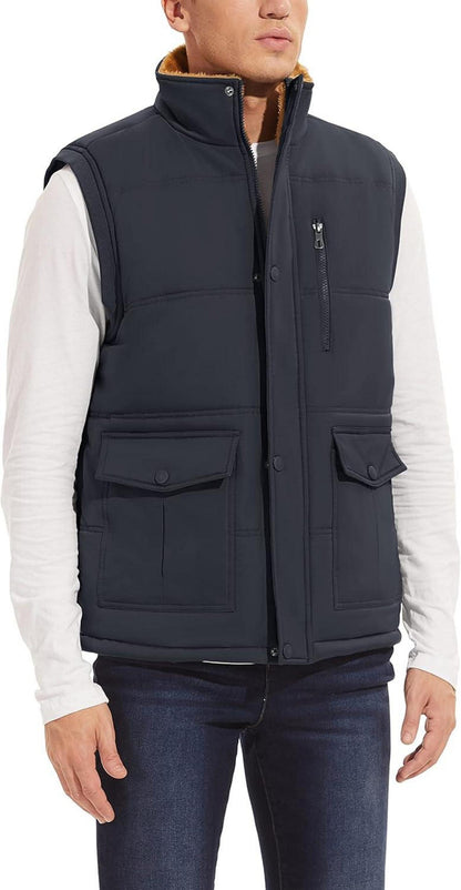 Herren Winterweste Gefüttert Outdoor Fleeceweste XXL