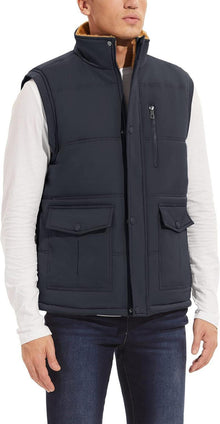 Herren Winterweste Gefüttert Outdoor Fleeceweste Taschen