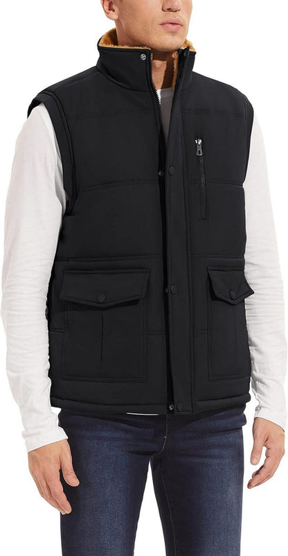 Herren Winterweste Gefüttert Outdoor Fleeceweste Thermo