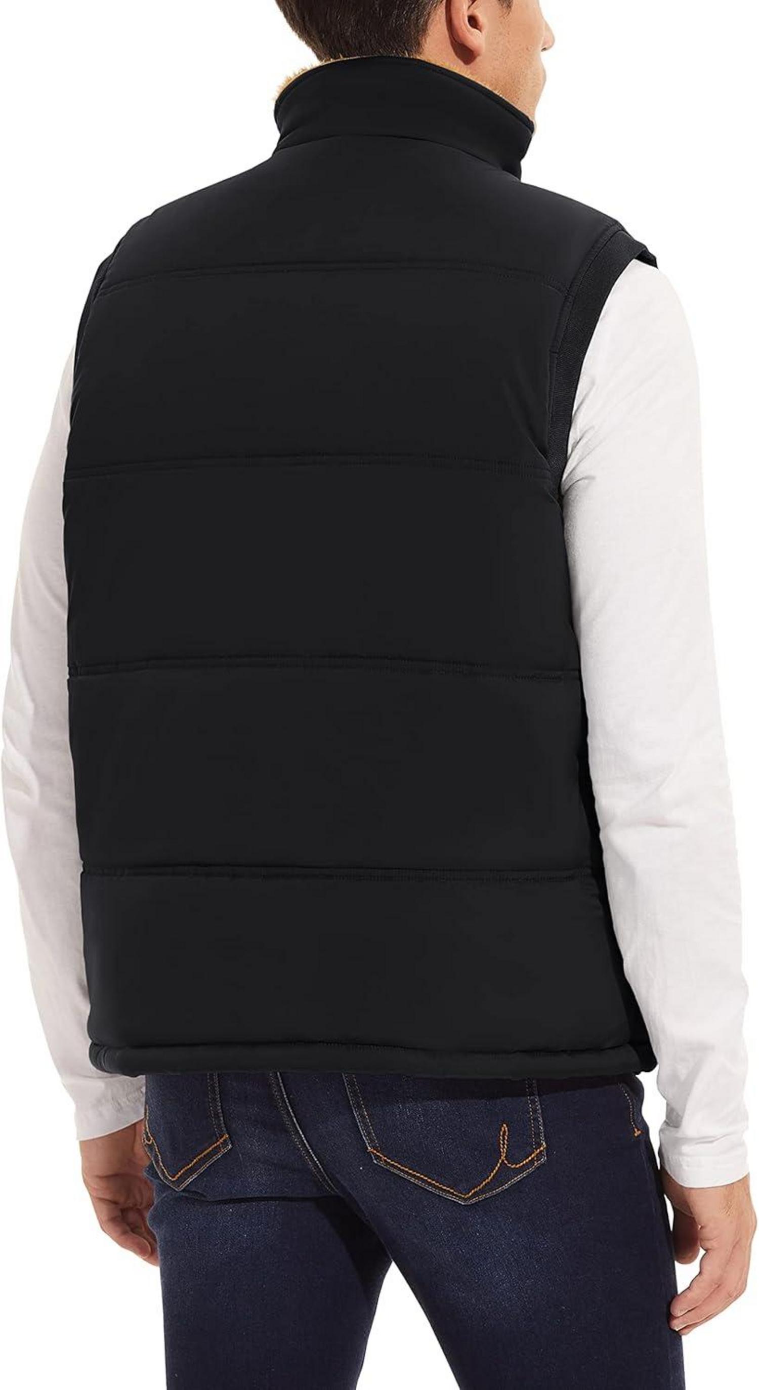 Winterweste Herren Gefüttert Outdoor Weste Warm Thermo Schwarz