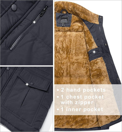 Herren Winterweste Gefüttert Outdoor Fleeceweste Ärmellos Thermo XL