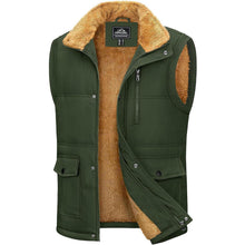 Gefütterte Fleeceweste Herren – Winterjacke Ärmellos, 3XL, Armeegrün