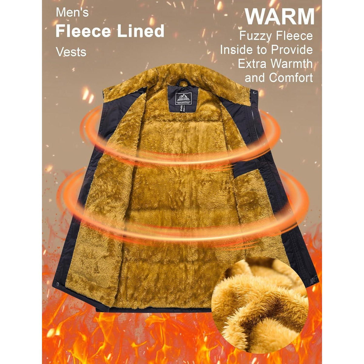 Gefütterte Fleeceweste Herren Dunkelblau – Warm & Vieltaschen