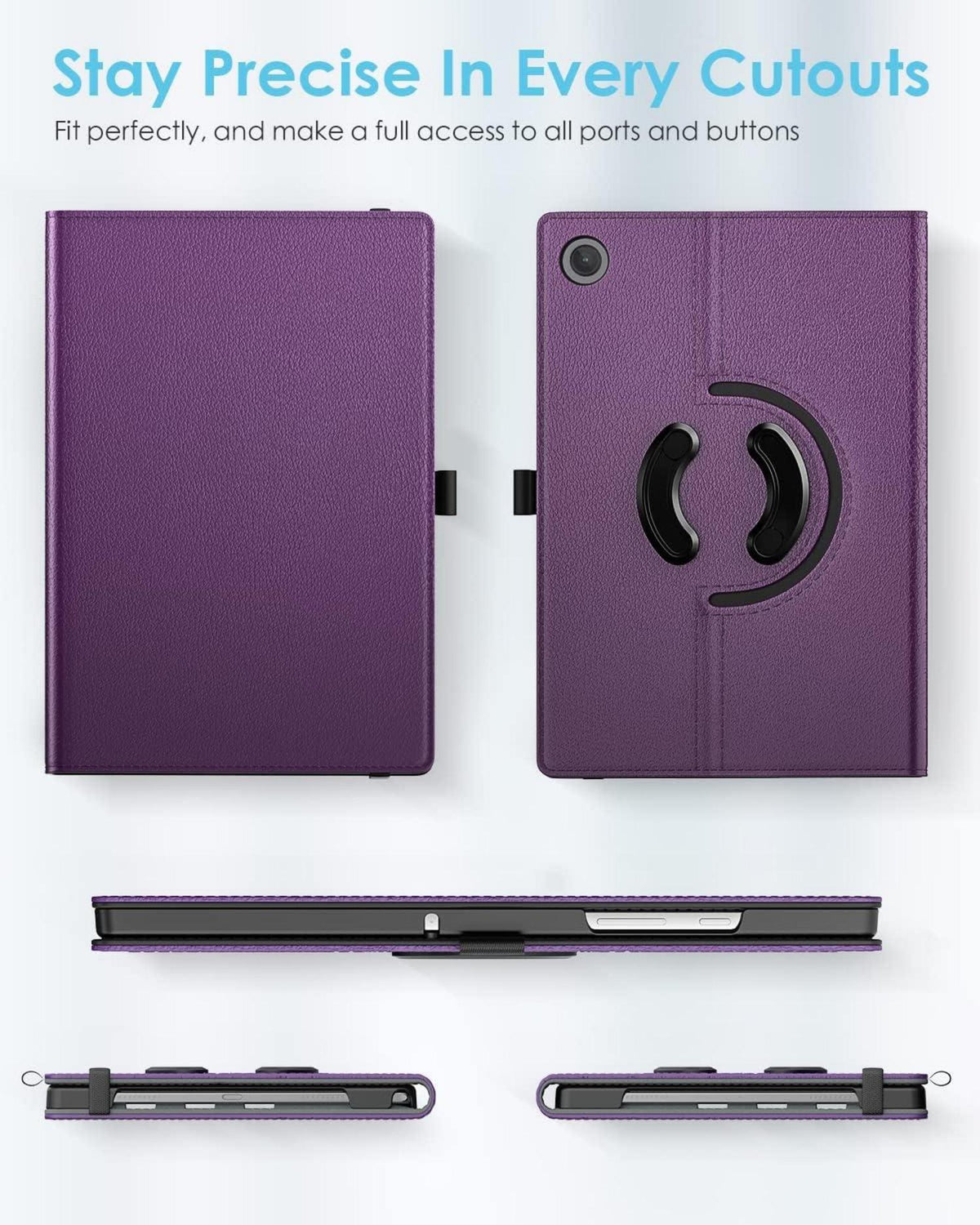 Hülle Galaxy Tab A8 10,5 Zoll 2021 2022 SM-X200/SM-X205 Violett PU