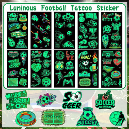 Kinder Fußball Tattoos Leuchtend Temporäre Tattoos Set 20 Blätter