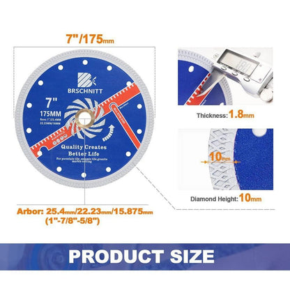 Diamant Trennscheibe 175mm Turbo Mesh 10 Stück für Fliesen & Stein