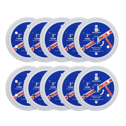Diamant-Trennscheiben 75mm Turbo Mesh 10er-Set für Fliesen & Stein