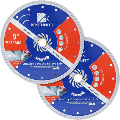 Diamant Trennscheibe 230mm Turbo für Beton & Stein (2 Stück)