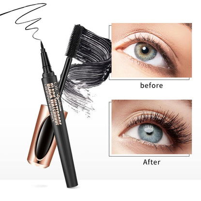 4D Silk Fiber Eyelash Mascara & Waterproof Black Eyeliner Kit
