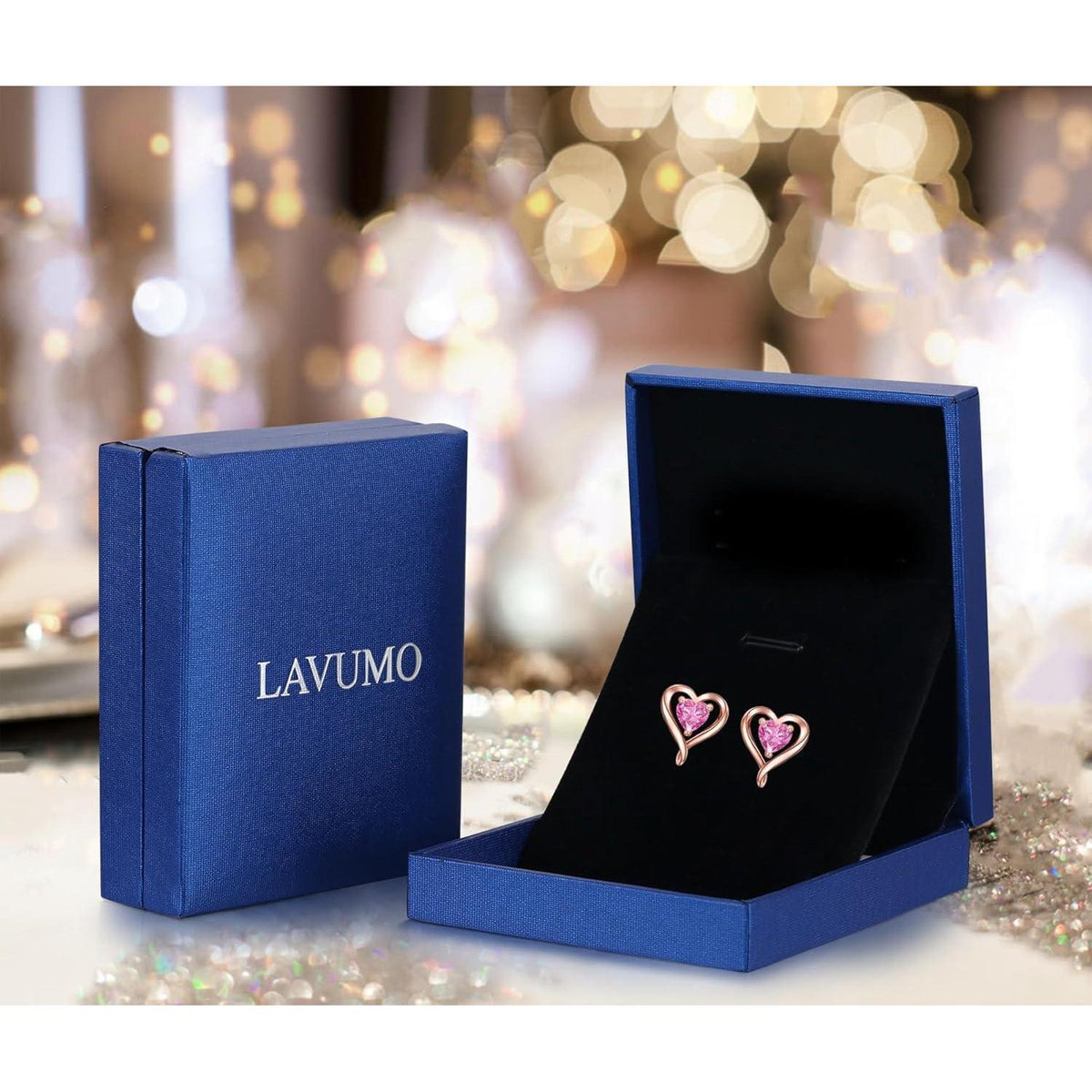 Silber Ohrstecker Herz Damen 925 Roségold Geschenk für Frauen
