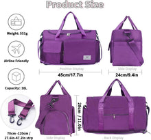 35L Damen Sporttasche Faltbare Reisetasche mit Schuhfach und