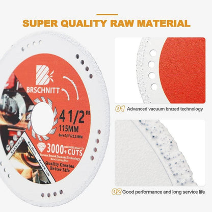 Diamanttrennscheiben 115mm, 4 Stück, Vakuumgelötet für Metall