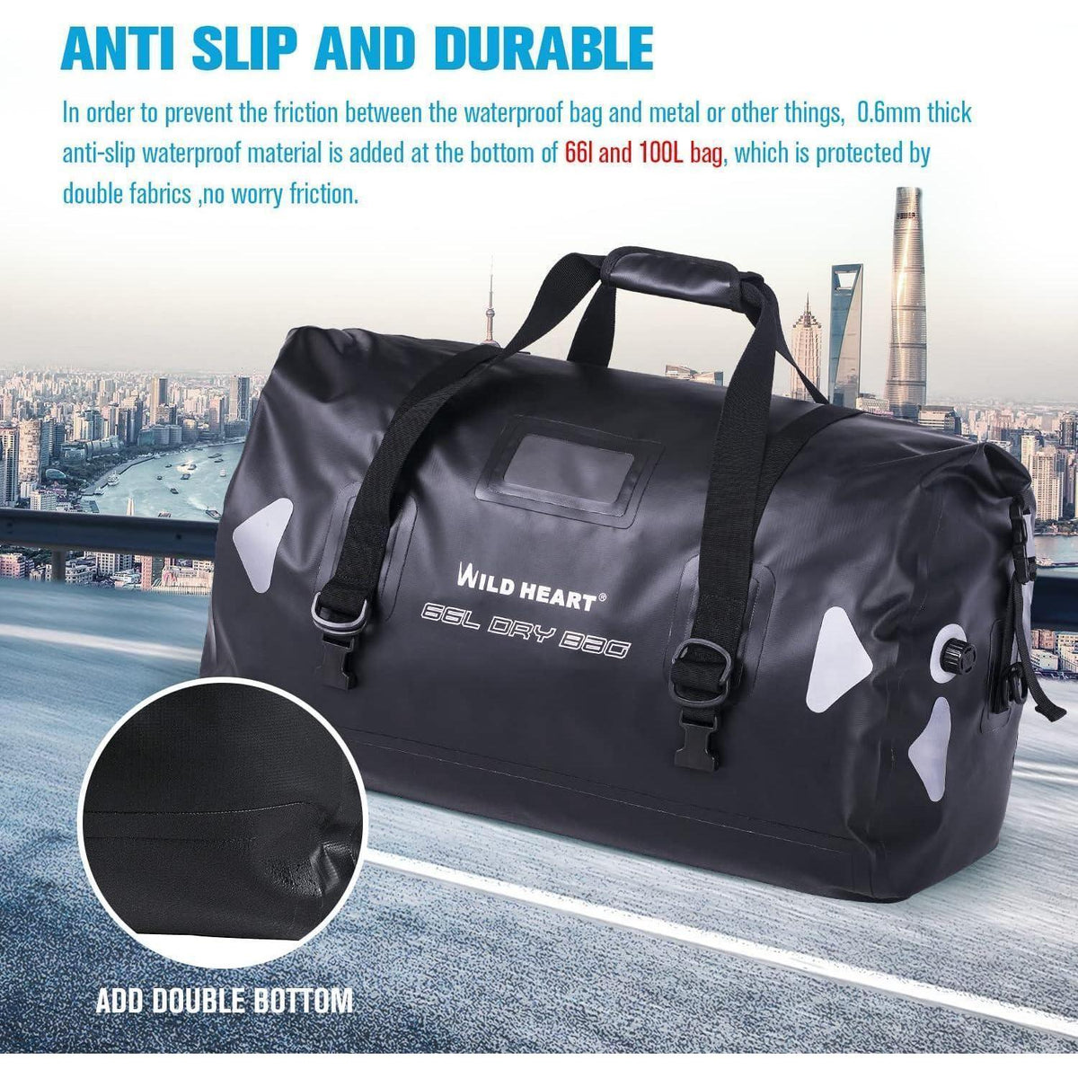 Wasserdichte Reisetasche 66L – Kajak, Camping, Motorrad
