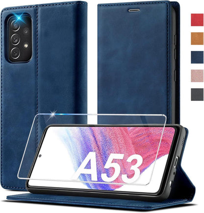 2023 Upgraded A53 Handyhülle Samsung Galaxy A53 Leder Magnetschließe