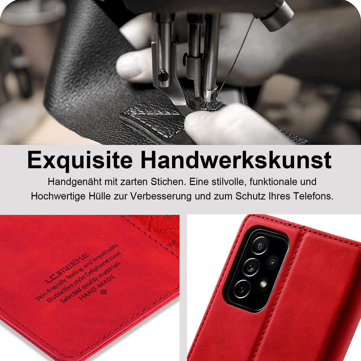 2023 Upgraded A53 Samsung Galaxy A53 Handyhülle Leder Cover