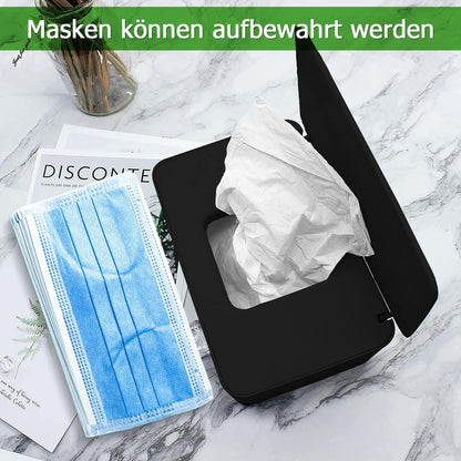 Feuchttücher Box Schwarz mit Silikondichtung für 80 Tücher