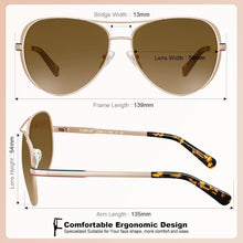 Damen Pilotenbrille verspiegelt Polarisiert Sonnenbrille