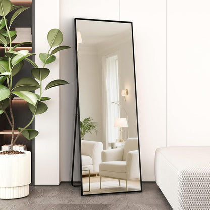 Ganzkörperspiegel 140x50cm – Freistehend, Hängend, Schwarz