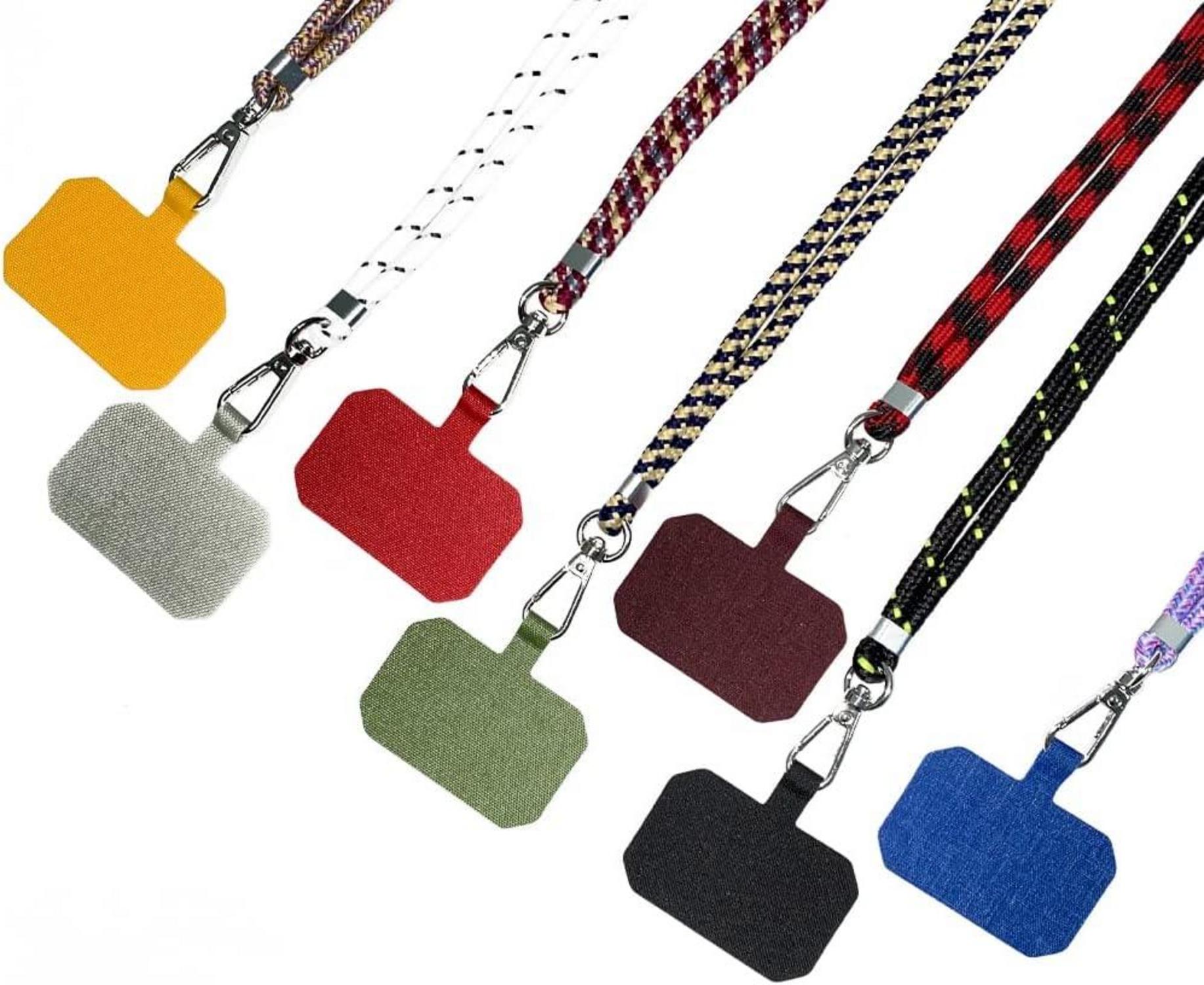 Handykette zum Umhängen - Universal, Schwarz Rot, Wettersicher, Verstellbar