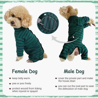 Hundebody Grün Nach Op Kastration Body Hund Langarm XS- XL