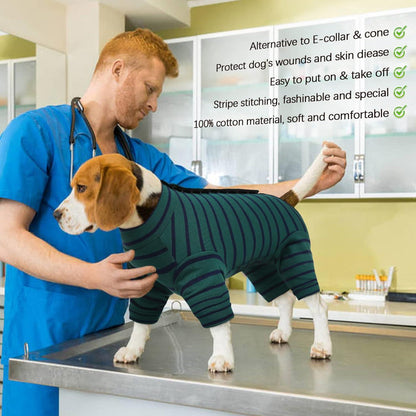 Hundebody Op Kastration Vierfüßler Grün L - Langarm Baumwolle