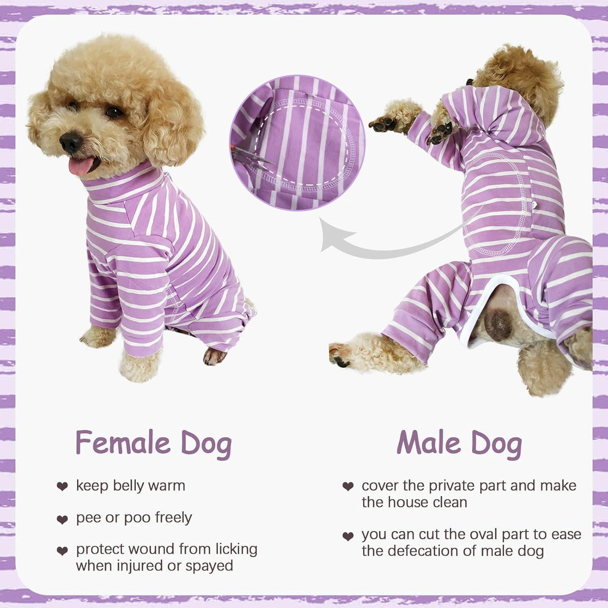 Kuoser Hundebody Op Kastration Hundepyjama Lila Größe L