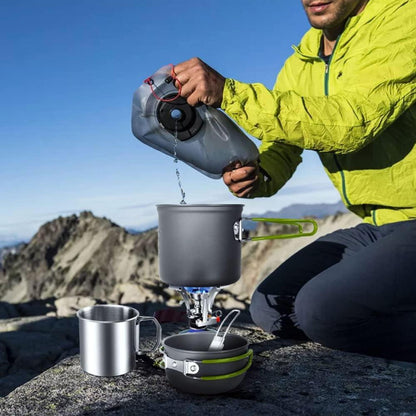 Camping Geschirr Set Topf Pfanne Outdoor Wandern Kochgeschirr Gelb