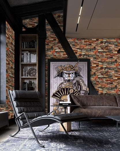 Selbstklebende Backstein Tapete Vintage Ziegel 45X300cm