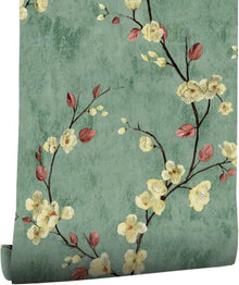 Selbstklebende Fototapete Wandpapier Blumen Grün 44X600cm