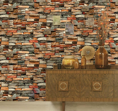Selbstklebende Backstein Tapete Wasserdicht Vintage Dekor Brick 7 45X600cm
