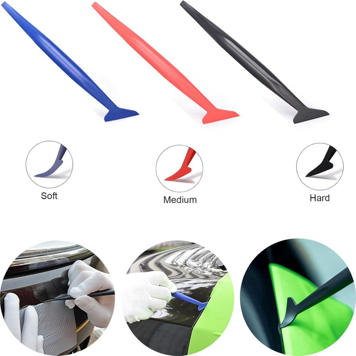 Auto Vinyl Werkzeug Set für Tönungsfolie Wrap und Wrapping, 5M Tape, Schaber, Filzrakel, Teflonband, Cuttermesser