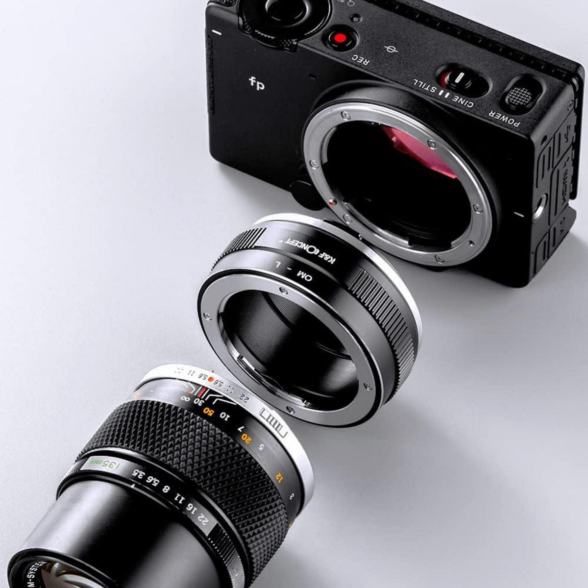 Objektivadapter OM-L für Olympus OM SLR-Objektive - L-Mount-Kamera