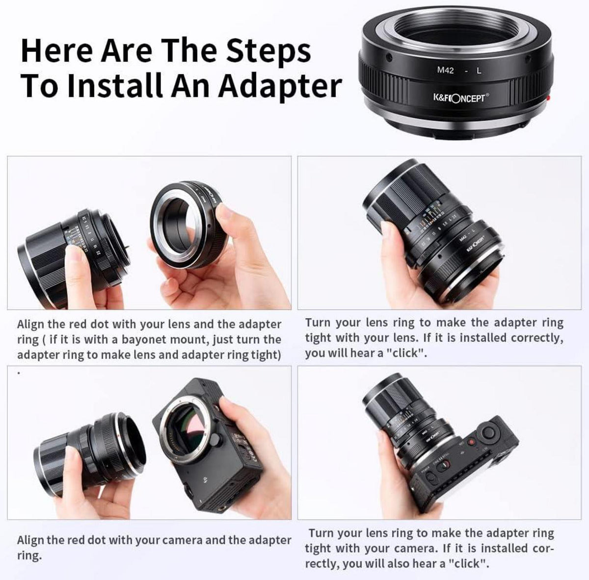 Objektivadapter M42-L Manueller Fokus für L Mount Kamera adapter