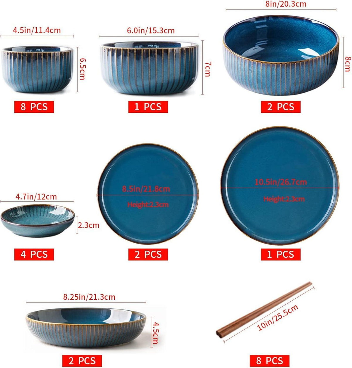 28tlg. Keramik Tafelservice Set Porzellan Modern