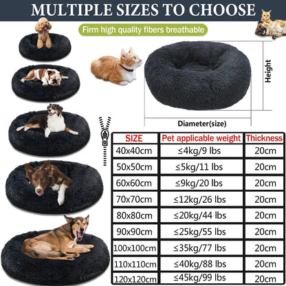 Rundes Hundebett Donut – Flauschig, Weich & Waschbar – Dunkelbraun 2XL