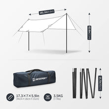 Bessport Tarp Zeltplane 3x4.6m Wasserdicht Stützstange