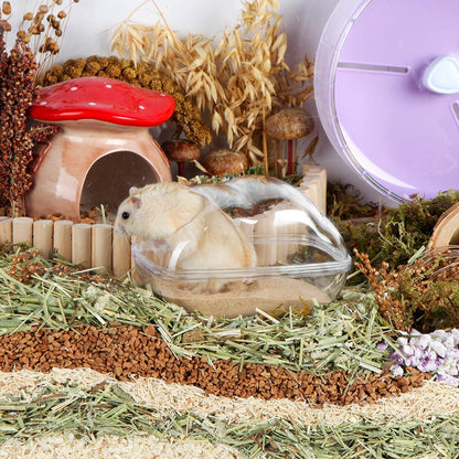 Transparentes Hamster Sandbad Badezimmer Sandkasten mit Schaufel - Chinchilla