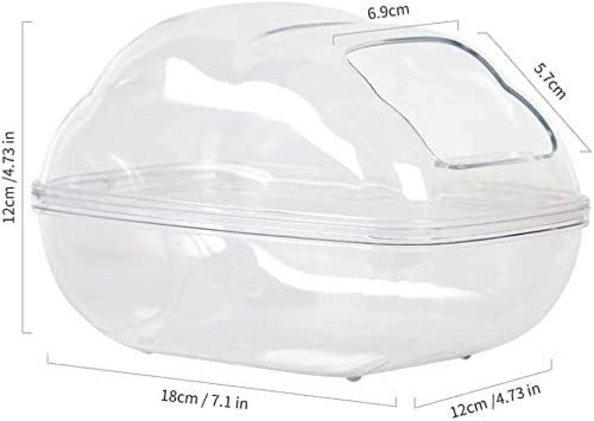 Transparentes Hamster Sandbad groß mit Schaufel und Sauna_Gerbil