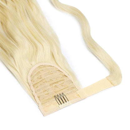 Welliges Pferdeschwanz Haarverlängerung Blond 50cm